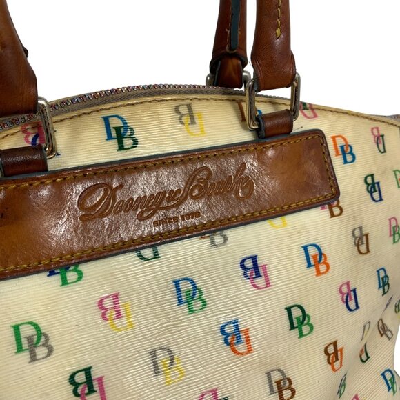 VTG Dooney Bourke Rainbow Signature Logo + Zipper Hand Bag + Charm - NO STRAP - Picture 2 of 14